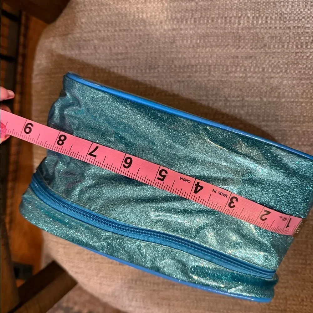 Elsa blue glitter cosmetic bag